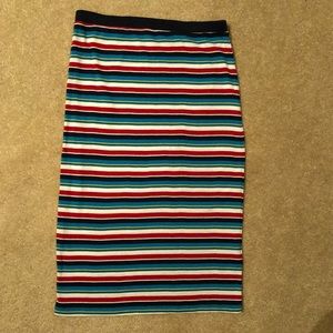 Obey Multicolor Striped Pencil Skirt